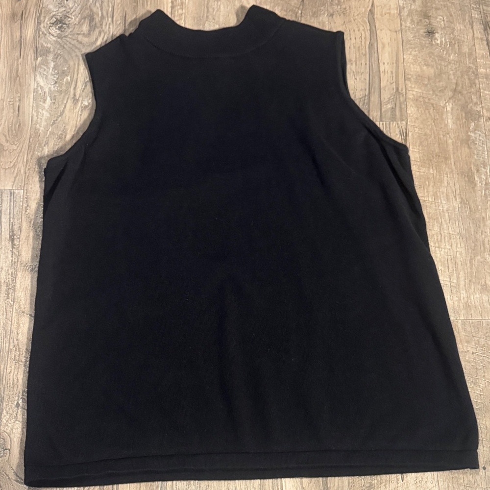 Joan Rivers Classic Black High Neck Tank Top - Size XL